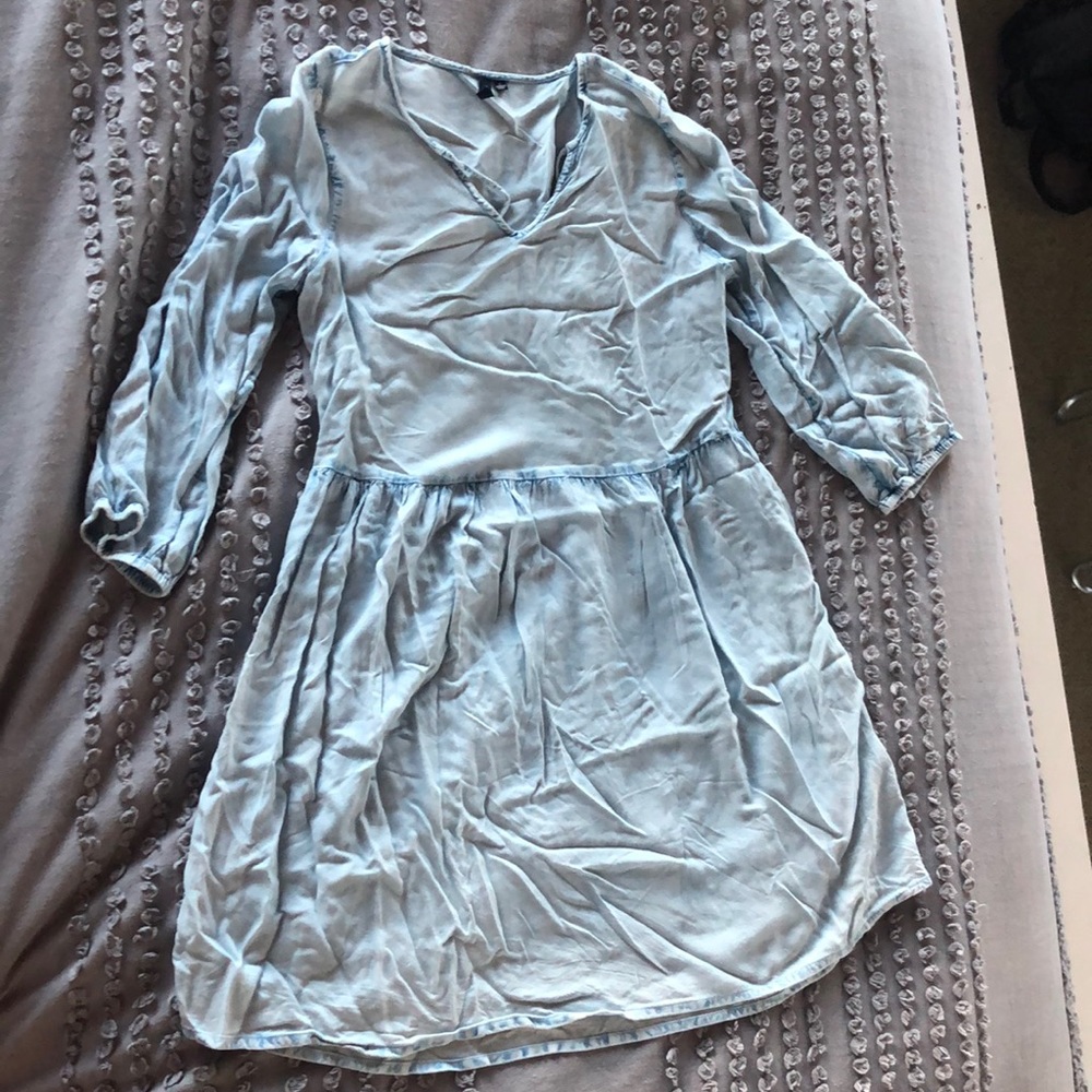 Blue faux denim dress